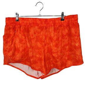 Womens All In Motion Orange Tie Dye Running Shorts 3" Inseam Mid Rise Size XXL